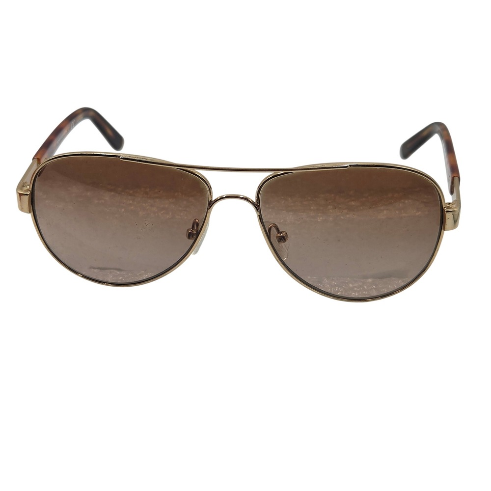 Tory Burch TY6010 Aviator Sunglasses Gold Tortoise Brown Gradient 57mm Case